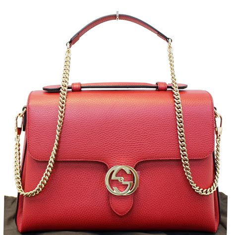 gucci interlocking red calfskin shoulder bag|gucci double g shoulder bag.